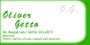 oliver getto business card